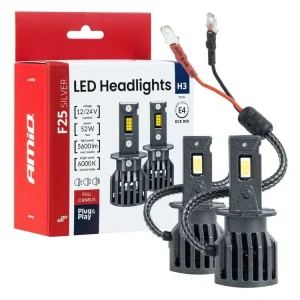 AMiO LED žárovky H3 Série F25 SILVER FULL CANBUS 52W 12V 24V Originální