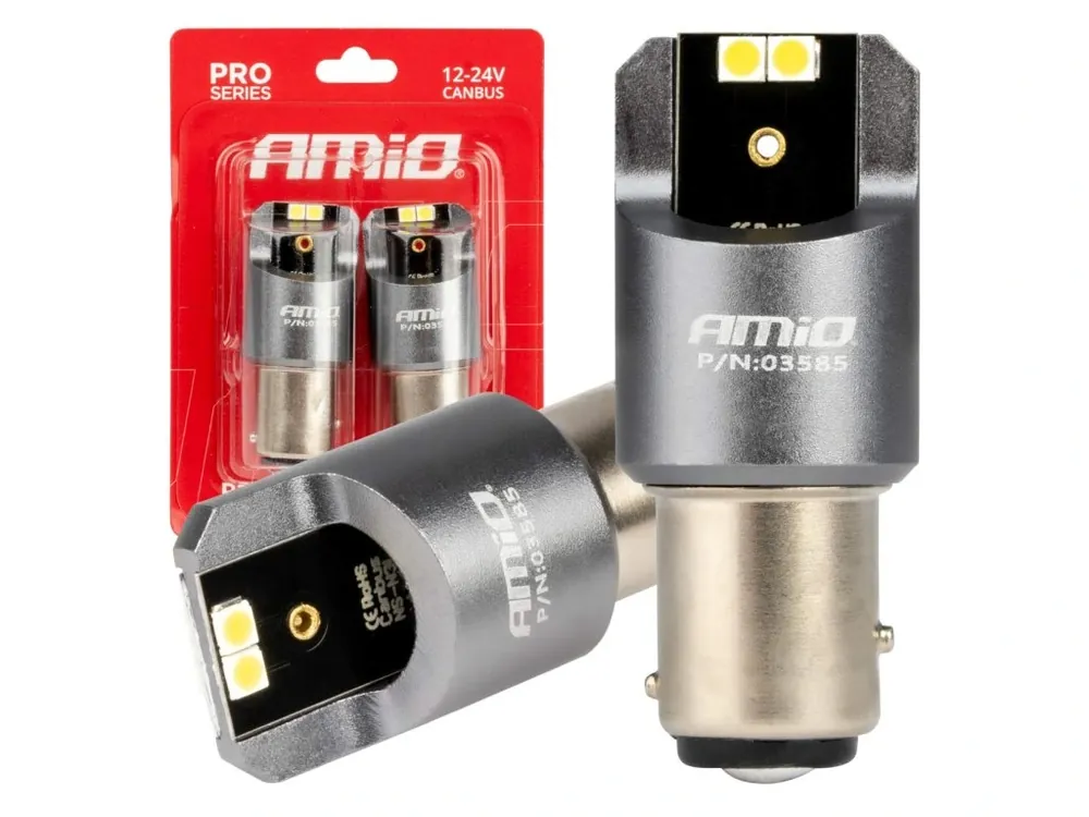 LED žárovky CANBUS PRO series BAY15D P21/5W 4x3030 SMD bílé 12/24V Víkendová Akce