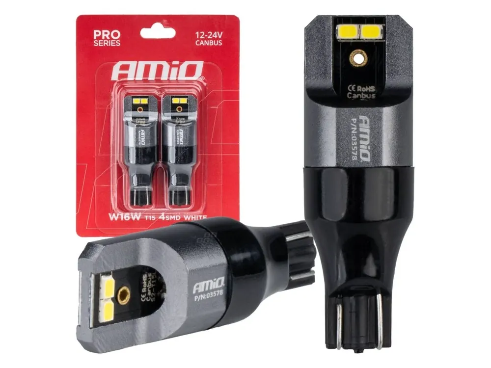 LED žárovky CANBUS PRO T15 W16W 4x2016 SMD bílé 12V 24V Dokud Zásoby Vydrží
