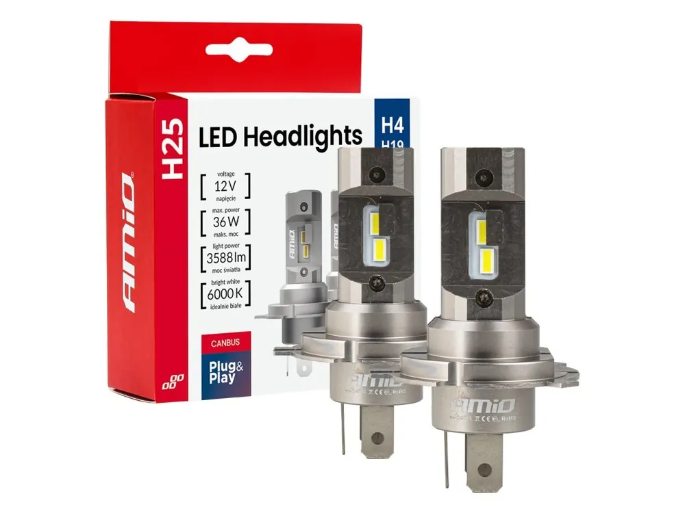 Speciální Cena AMiO LED žárovky H4/H19 Série H25 12V 36W