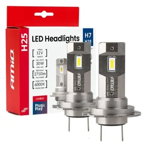 AMiO LED žárovky H7/H18 Série H25 12V 30W Dokud Zásoby Vydrží