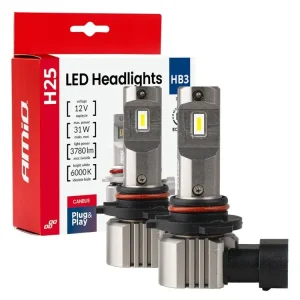 AMiO LED žárovky HB3 9005 Série H25 12V 31W Nejlepší Cena