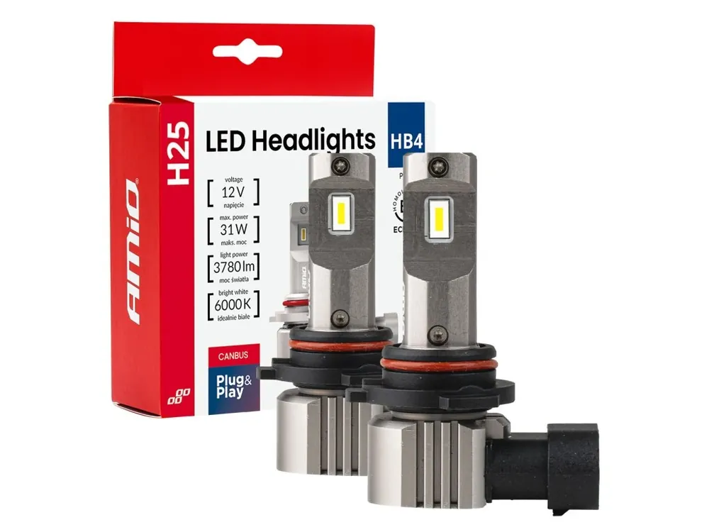 AMiO LED žárovky HB4 9006 Série H25 12V 31W Expresní Doručení