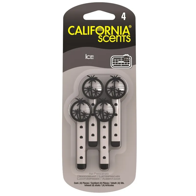 Zlevněný Vůně do auta CALIFORNIA SCENTS Vent Stick, ledově svěží ICE, 4 ks