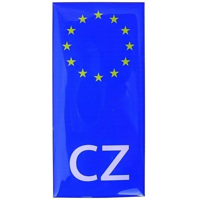 Samolepka modrý EU proužek s označením CZ, 95 x 45 mm, gelová Top Prodej