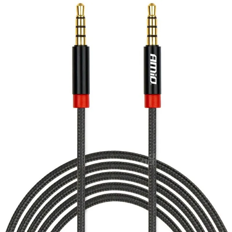 Stereo audio propojovací AUX kabel se dvěma konektory 3.5 mm, délka 2 m AMIO Akční Nabídka