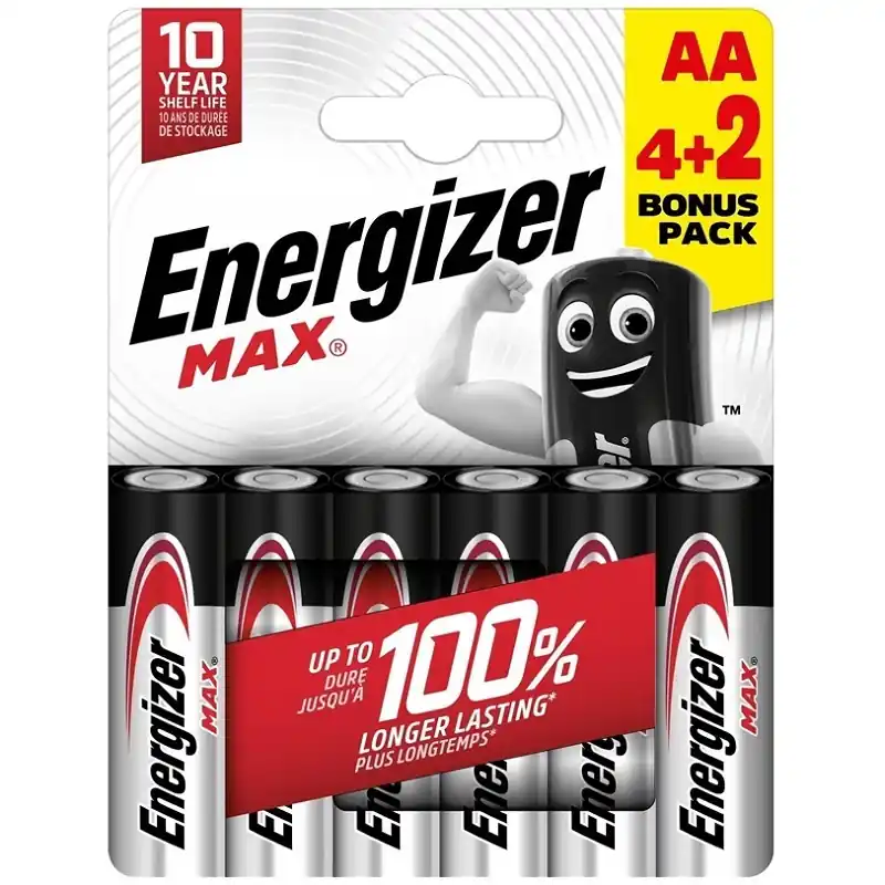 Originální Baterie ENERGIZER MAX AA 1.5V, sada 6 ks