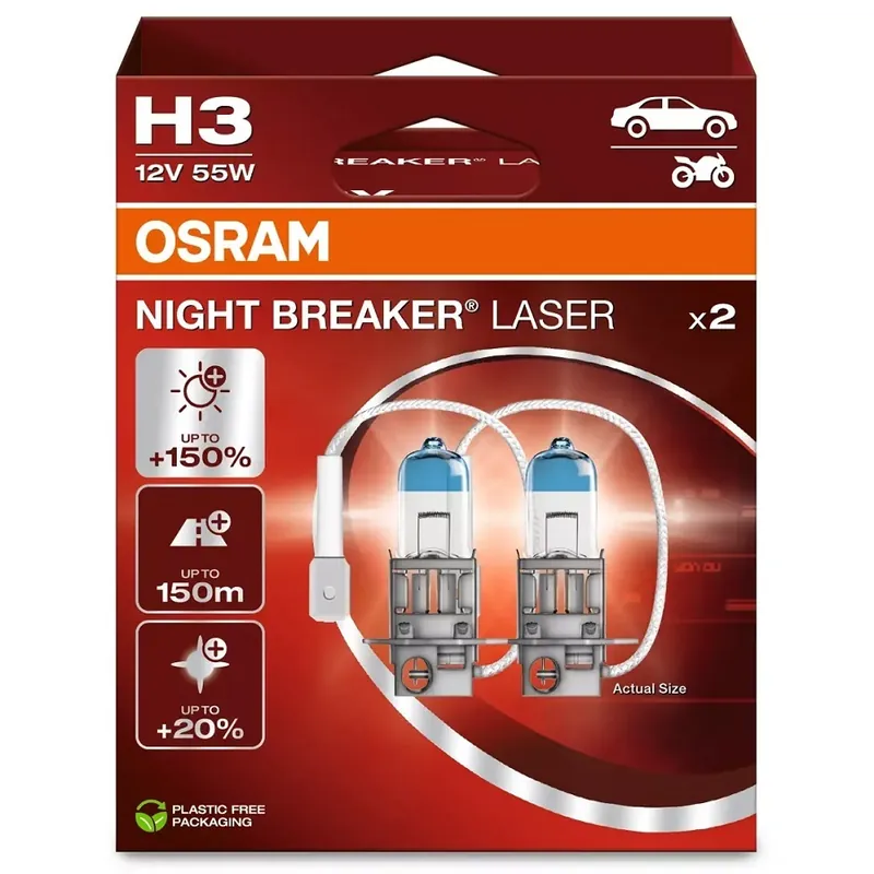 Výprodej Žárovky H3 OSRAM Night Breaker Laser +150% (DUO BOX 2 ks)