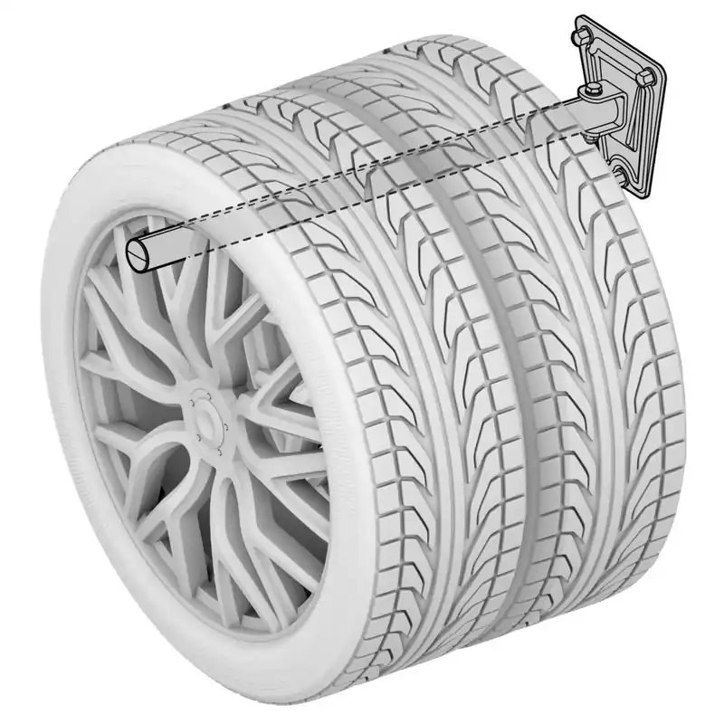Must-Have Držáky pneumatik nástěnné LAMPA XL FOLDABLE WHEEL HANGERS, sklopné, 2 ks pro 4 pneu