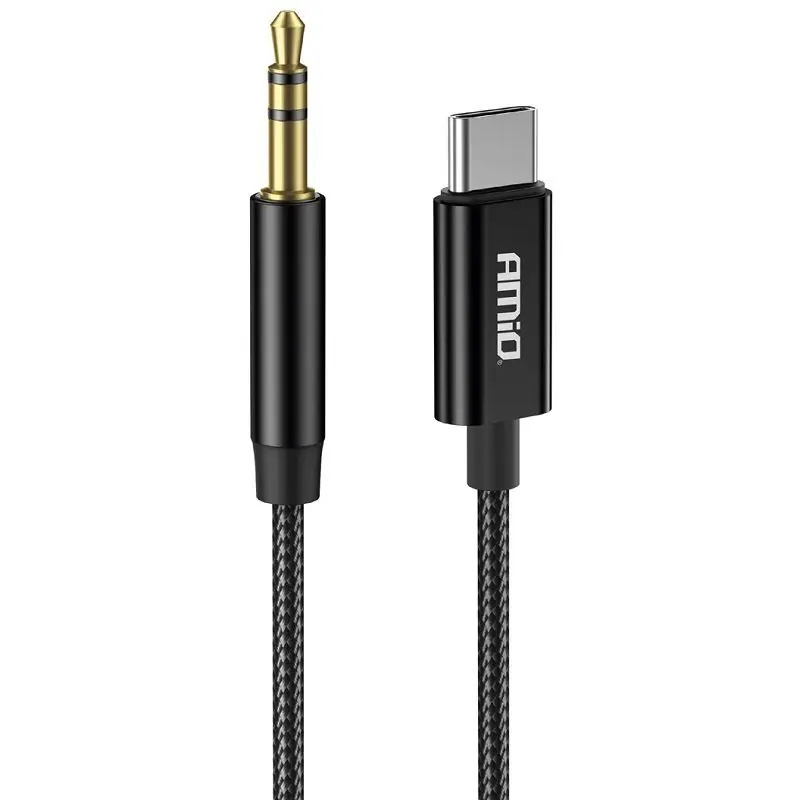 Kabel s konektorem AUX mini 3.5 mm USB-C , 1m AMIO Levný