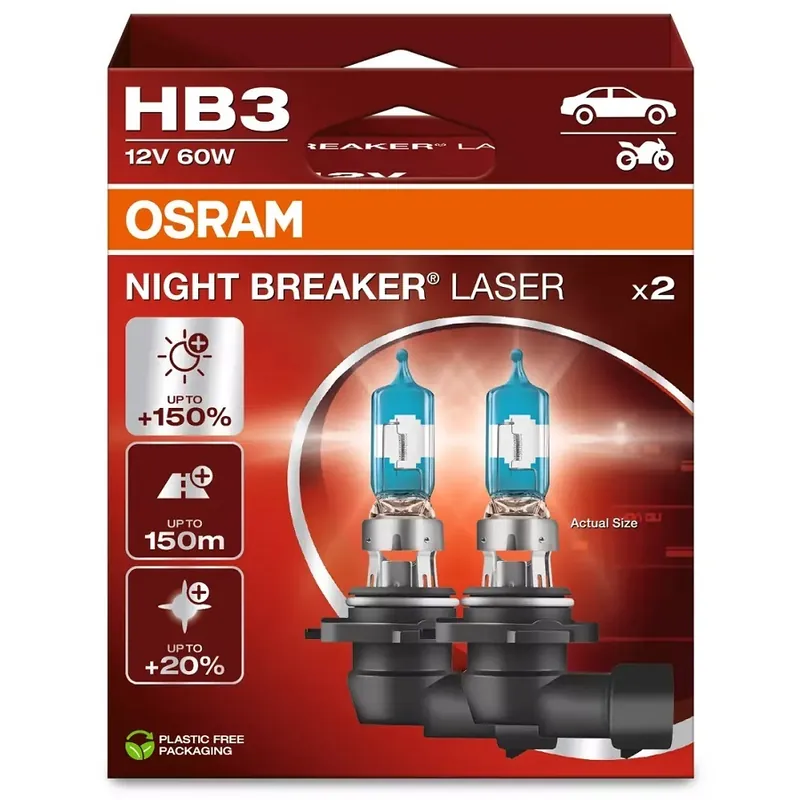 Žárovky HB3 Osram Night Breaker Laser +150% (DUO BOX 2 ks) Originální