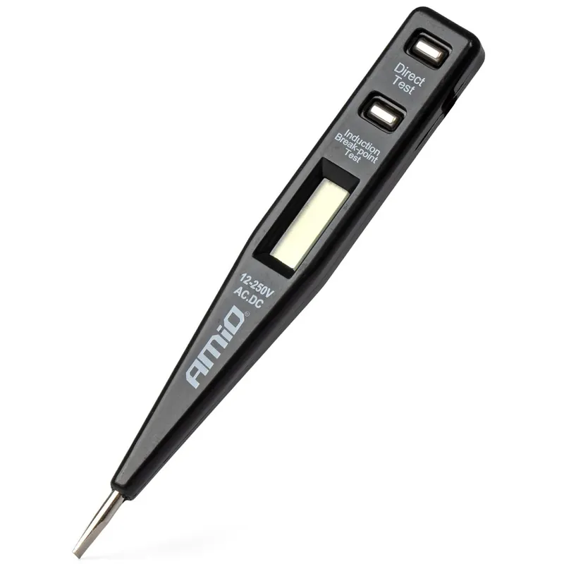Zkoušečka napětí 12-250V s LCD displejem AMIO Bezpečná Platba