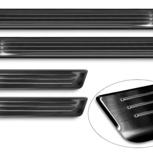 Prahové nerezové lišty Volkswagen Tiguan II Tiguan II Allspace (2016 - 2024) - černé AVISA Sezónní Sleva