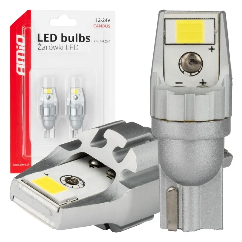 LED žárovky W16W T15 AMIO CAN-BUS 2 SMD LED, bílé 6000K, 2 ks Ihned K Objednání