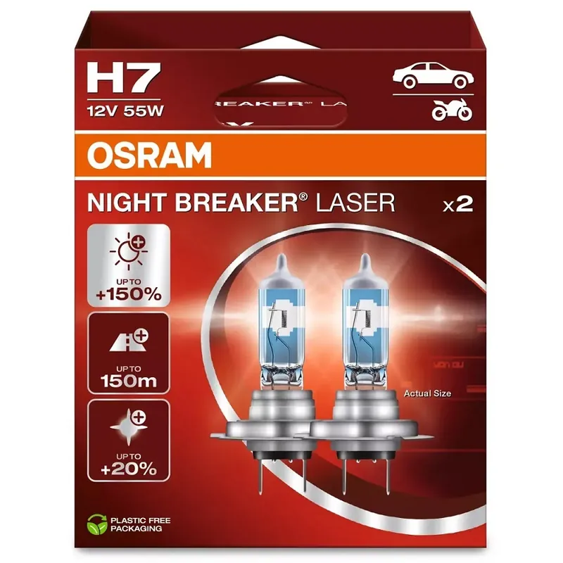 Žárovky H7 Osram NIGHT BREAKER LASER (DUO BOX 2 ks) Rychlé Dodání