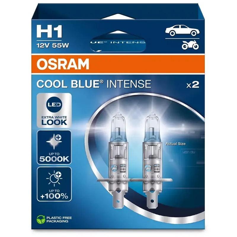 Výprodej Žárovky H1 Osram Cool Blue Intense, DUO BOX 2 ks