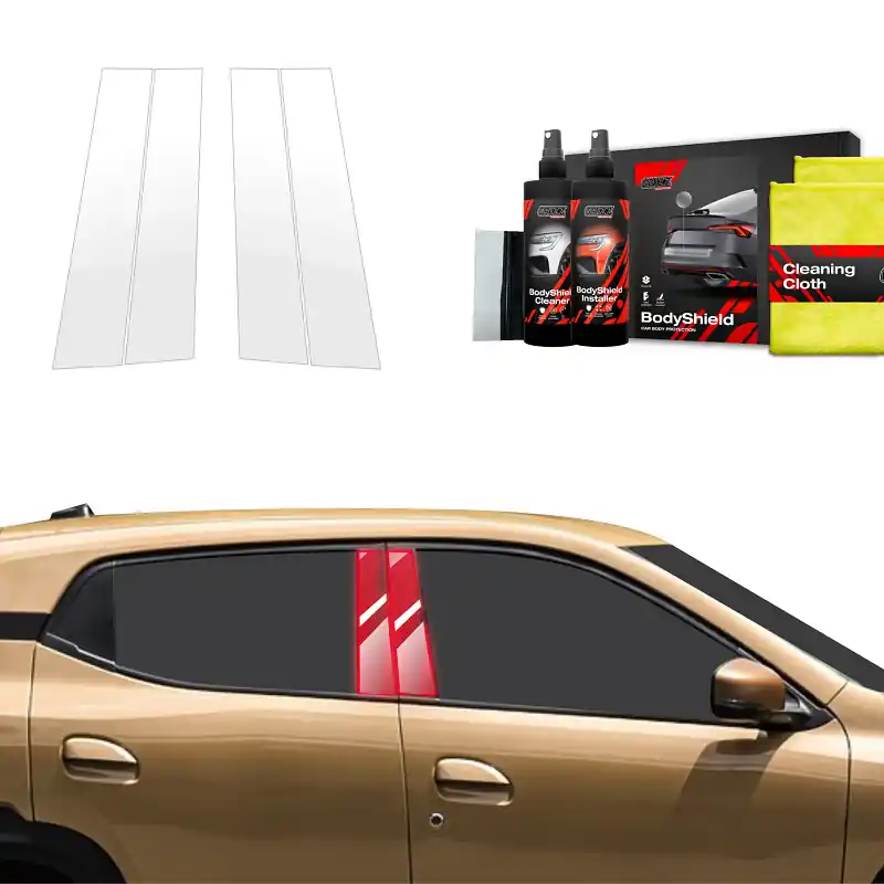 Nejlepší Volba Ochranné fólie na sloupky Dacia Spring Facelift (od roku 2024>) GRIZZ Protector, 4 ks