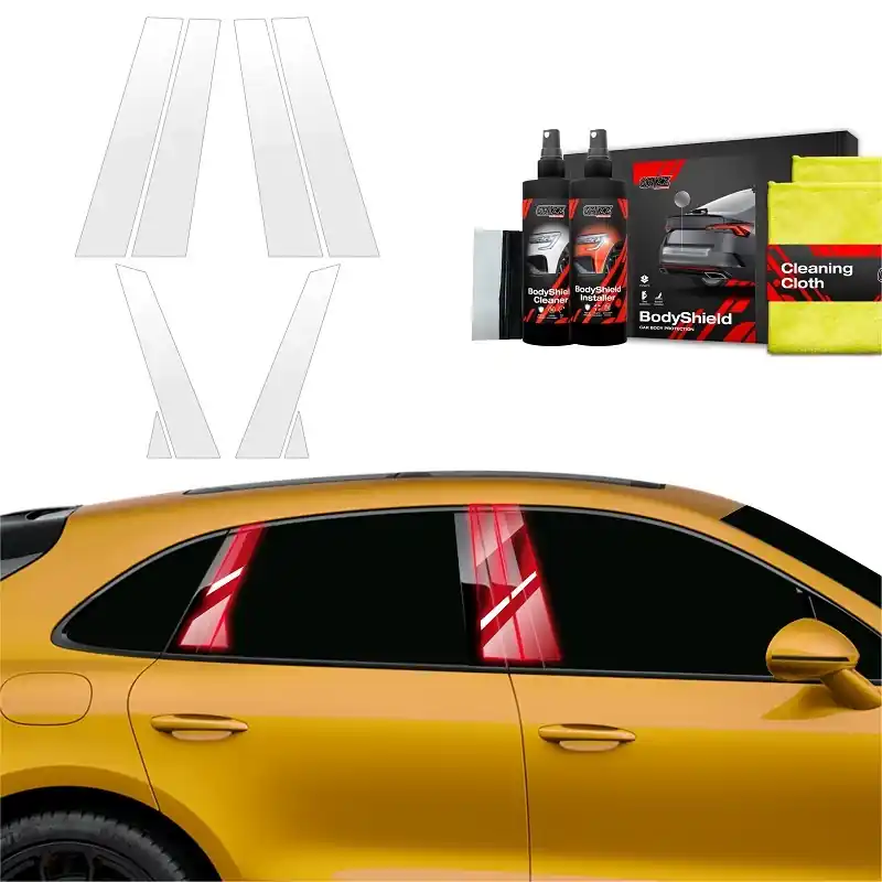 Cenový Hit Ochranné fólie na sloupky Porsche Macan I GTS (2021 - 2024) GRIZZ Protector, 8 ks