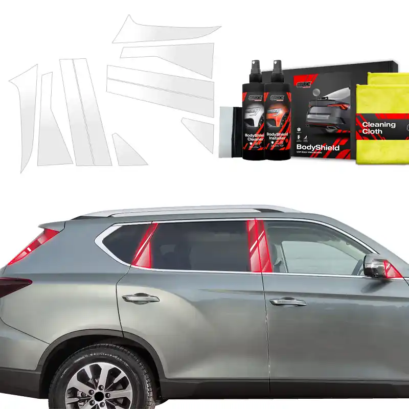 Novinka Ochranné fólie na sloupky SsangYong KGM Rexton II (od roku 2023>) GRIZZ Protector, 10 ks