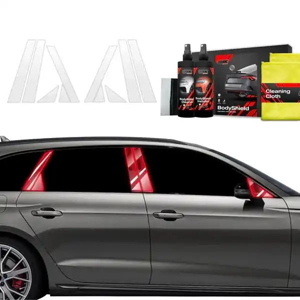 Víkendová Akce Ochranné fólie na sloupky Audi A4 B9 Combi Facelift (2019 - 2024) GRIZZ Protector, 10 ks