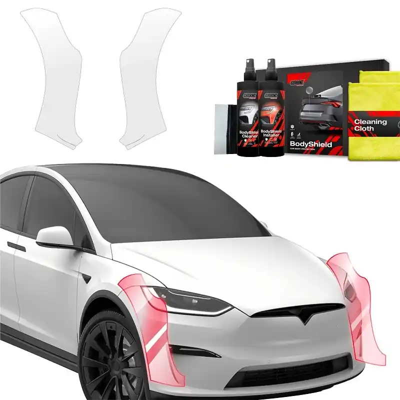 Časově Omezené Ochranné fólie předního nárazníku Tesla Model X (od roku 2021>) GRIZZ Protector, 2 ks