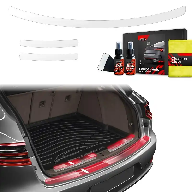 Ochranné fólie zadního nárazníku Porsche Macan I GTS (2021 - 2024) GRIZZ Protector, 3 ks Ověřený