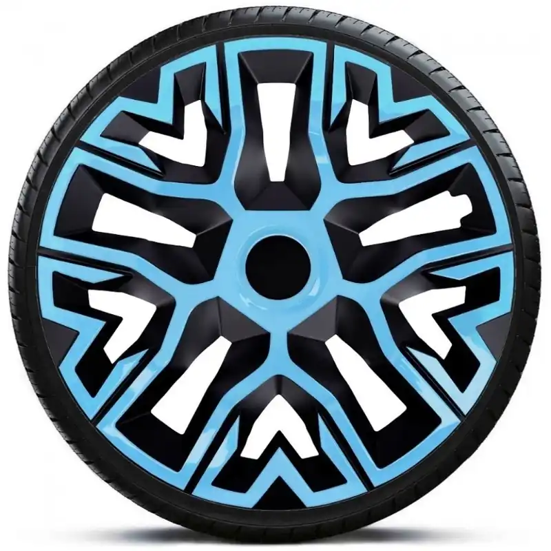 Poklice na kola - kryty kol THE BEST BICOLOR azure/black 16" - sada 4 ks - NRM Ověřený