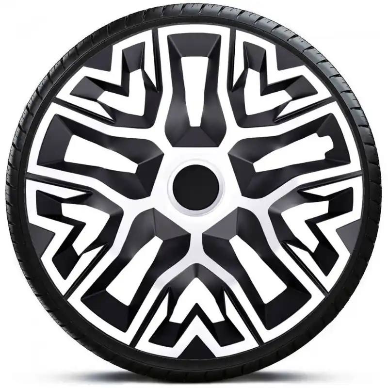 Poklice na kola - kryty kol THE BEST BICOLOR white/black 15" - sada 4 ks - NRM Nejprodávanější