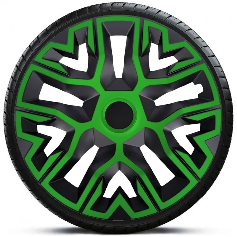 Super Cena Poklice na kola - kryty kol THE BEST BICOLOR green/black 16" - sada 4 ks - NRM