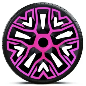 Sezónní Sleva Poklice na kola - kryty kol THE BEST BICOLOR pink/black 15" - sada 4 ks - NRM