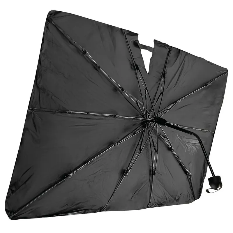 Bezpečná Platba Interiérová protisluneční clona do auta ve tvaru deštníku LAMPA, velikost L 140x79 cm