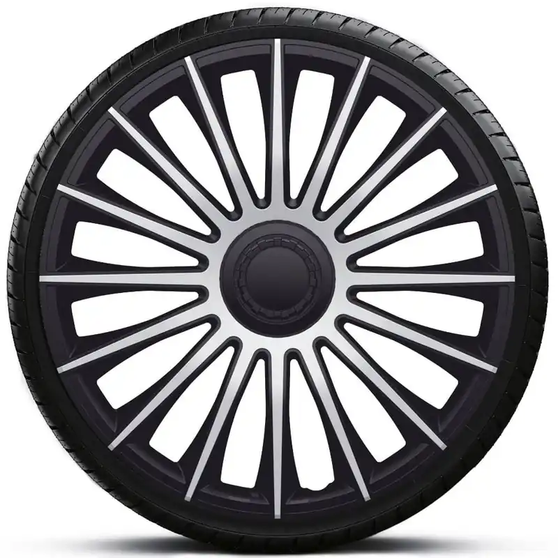 Bezpečná Platba Poklice na kola - kryty kol AUSTIN silver black 14" - sada 4 ks - J-TEC