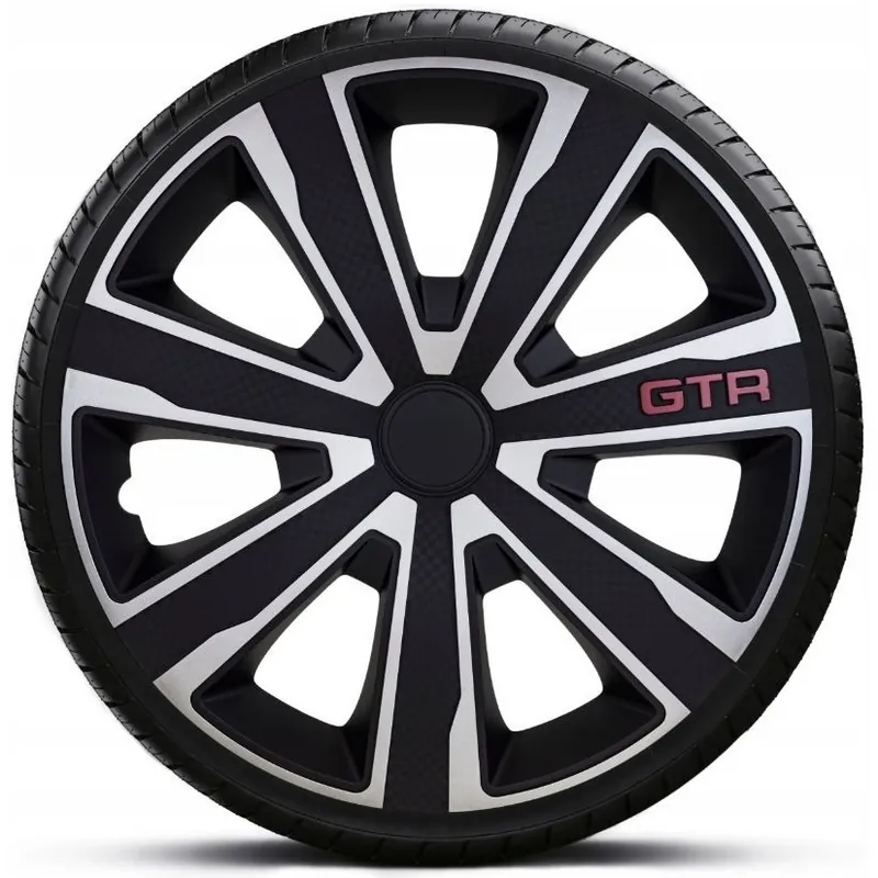 Poklice na kola - kryty kol GTR carbon silver black 16" - sada 4 ks - J-TEC Ihned K Objednání