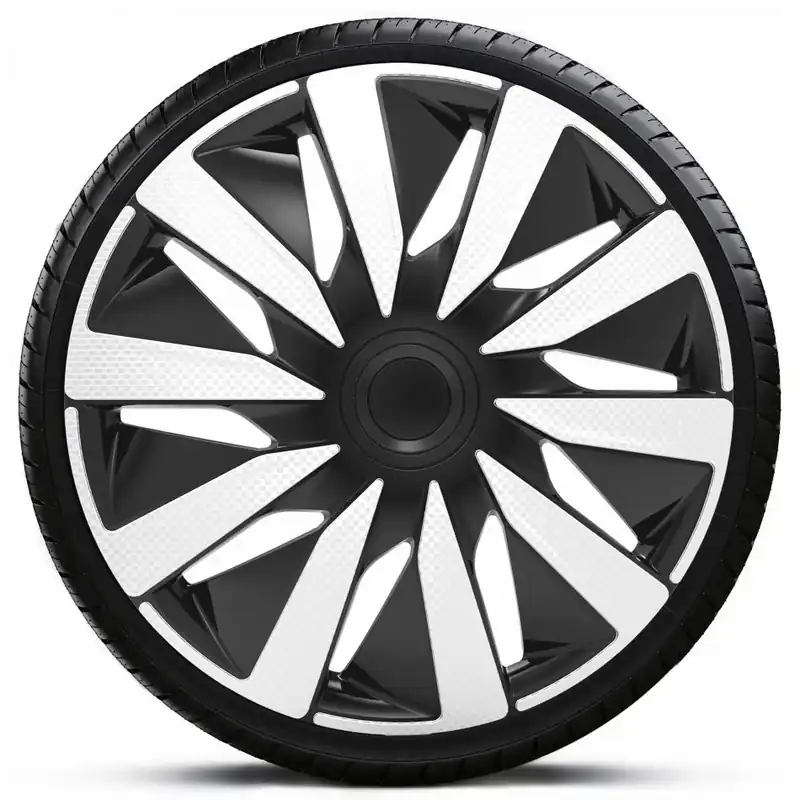 Poklice na kola - kryty kol LAZIO carbon silver black 14" - sada 4 ks - J-TEC Hit Sezóny