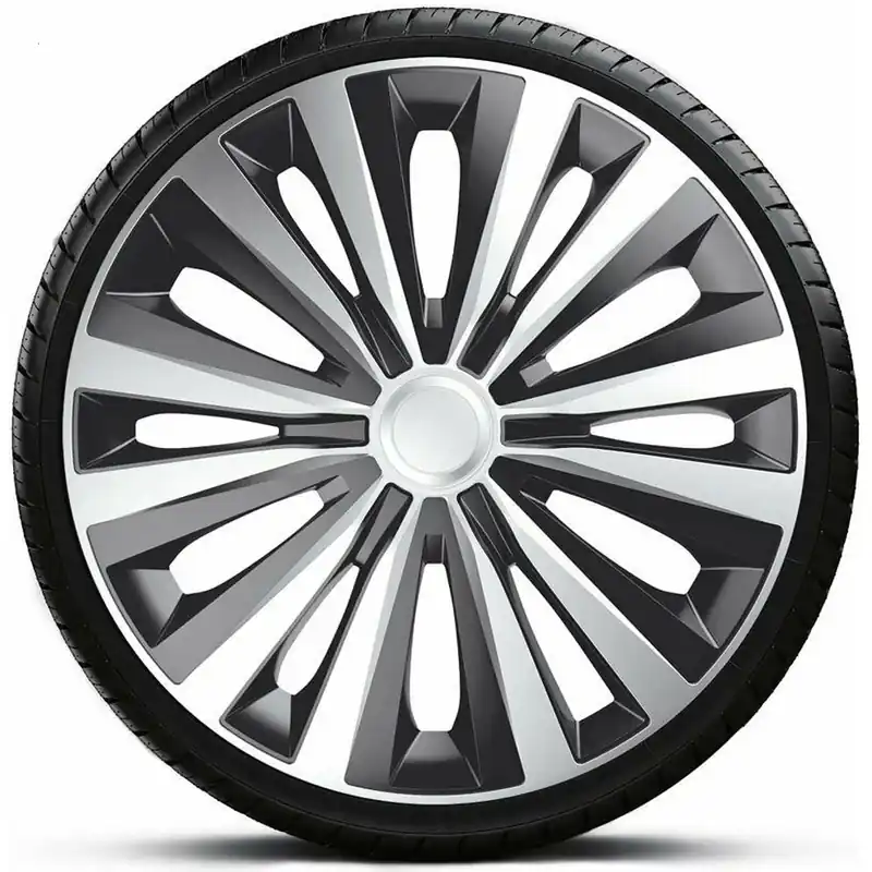 Poklice na kola - kryty kol MULTI silver black 16" - sada 4 ks - J-TEC Originální
