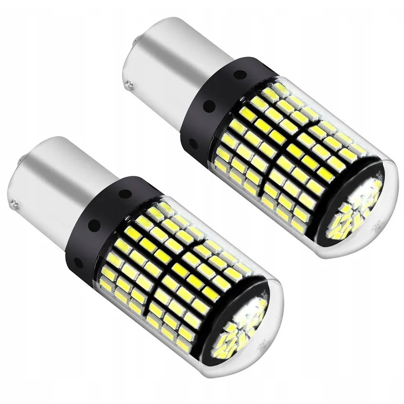 CAN-BUS LED žárovky BA15S P21W, 144 SMD LED, bílé, 2 ks AMIO Sleva