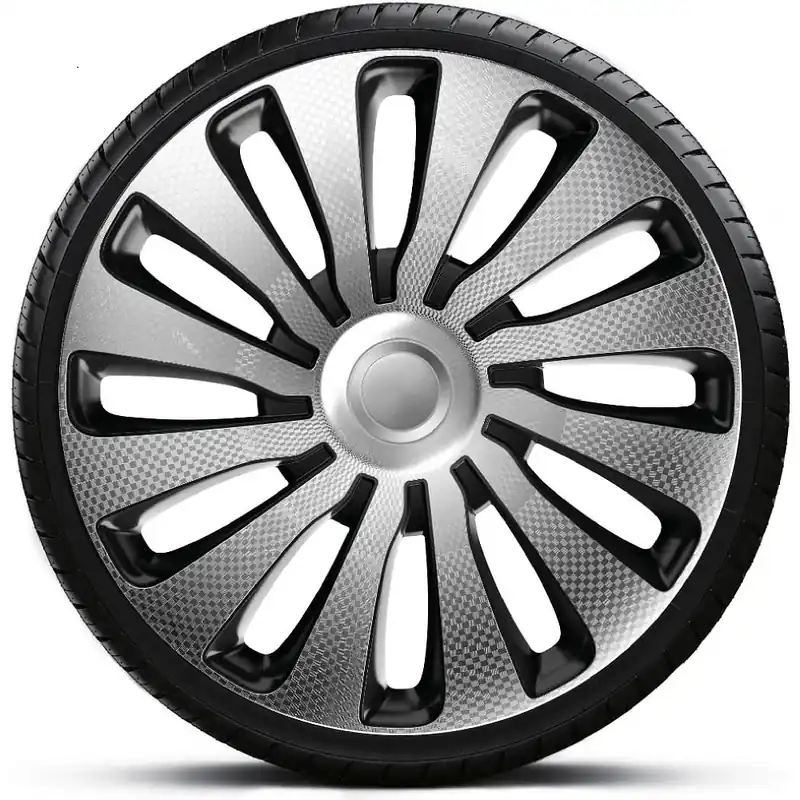 Poklice na kola - kryty kol SEPANG carbon silver black 16" - sada 4 ks - J-TEC Akční Cena