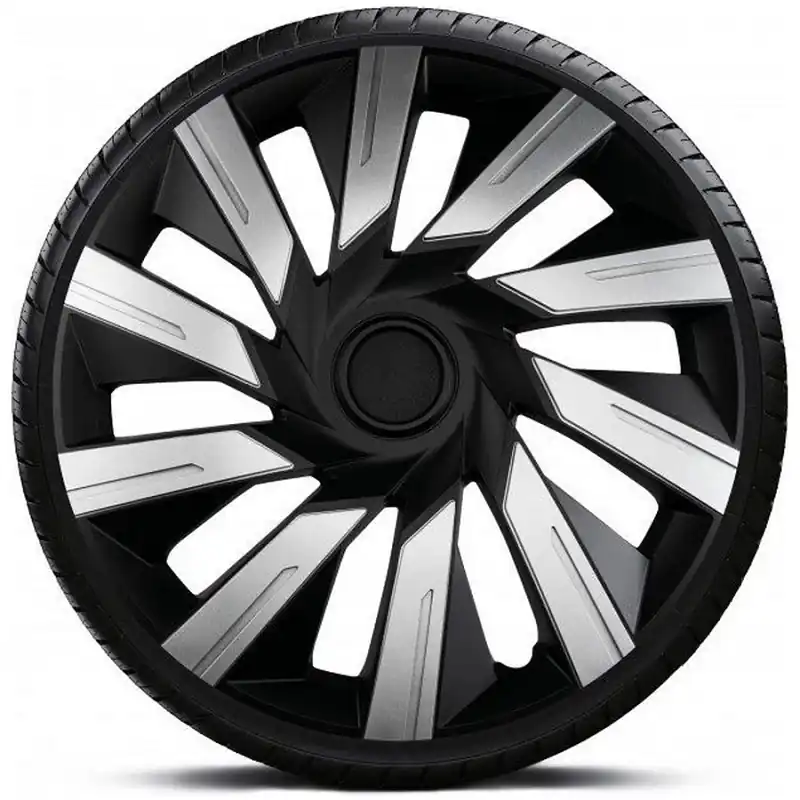Poklice na kola - kryty kol TECNA silver black 15" - sada 4 ks - J-TEC Originální