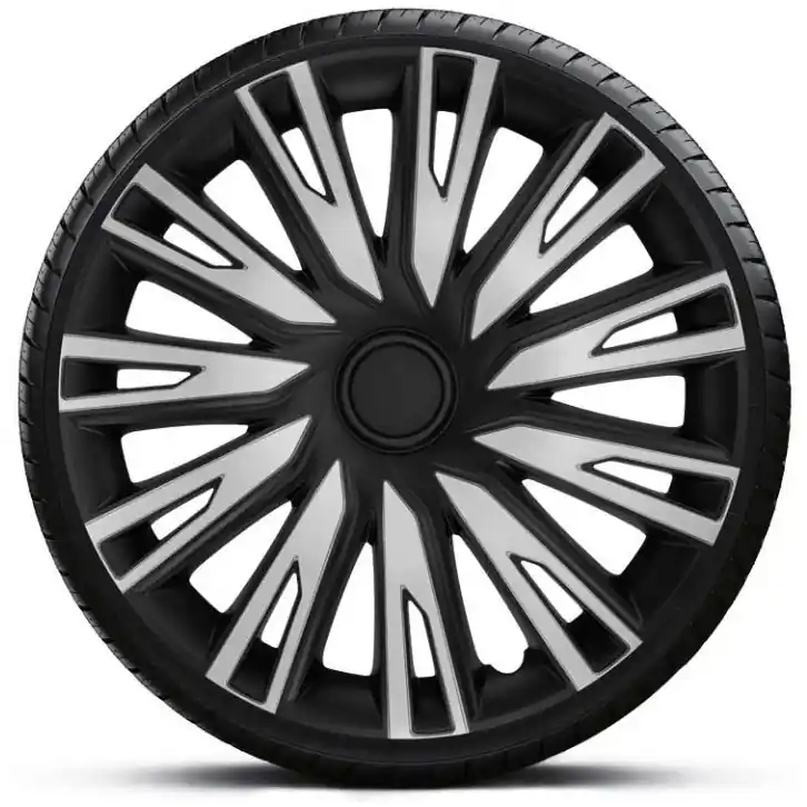 Poklice na kola - kryty kol COPRA silver black 14" - sada 4 ks - Argo Nejlepší Volba