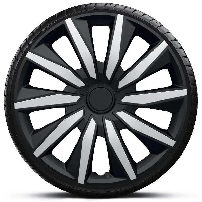 Poklice na kola - kryty kol DECENTE silver black 16" - sada 4 ks - Argo Super Cena