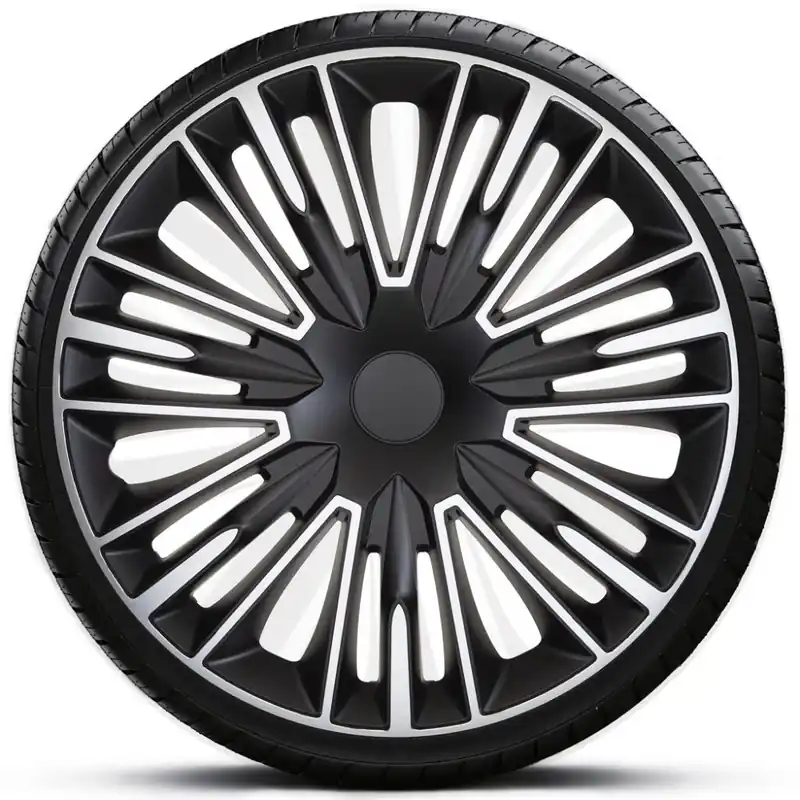 Poklice na kola - kryty kol JEREZ silver black 15" - sada 4 ks - 4 Racing Dokud Zásoby Vydrží