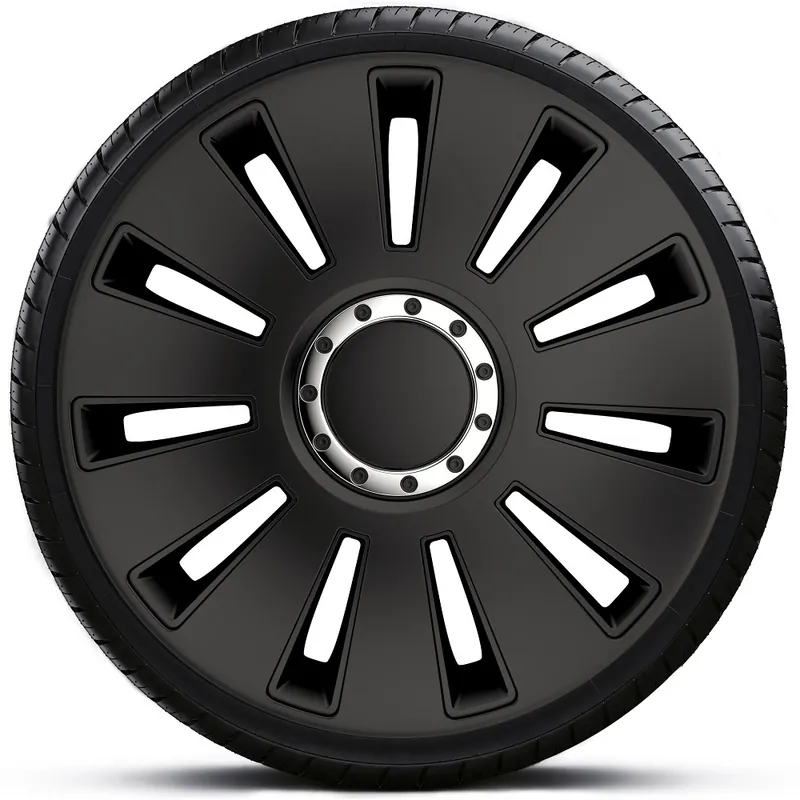 Časově Omezené Poklice na kola - kryty kol SILVERSTONE PRO black 14" - sada 4 ks - 4 Racing