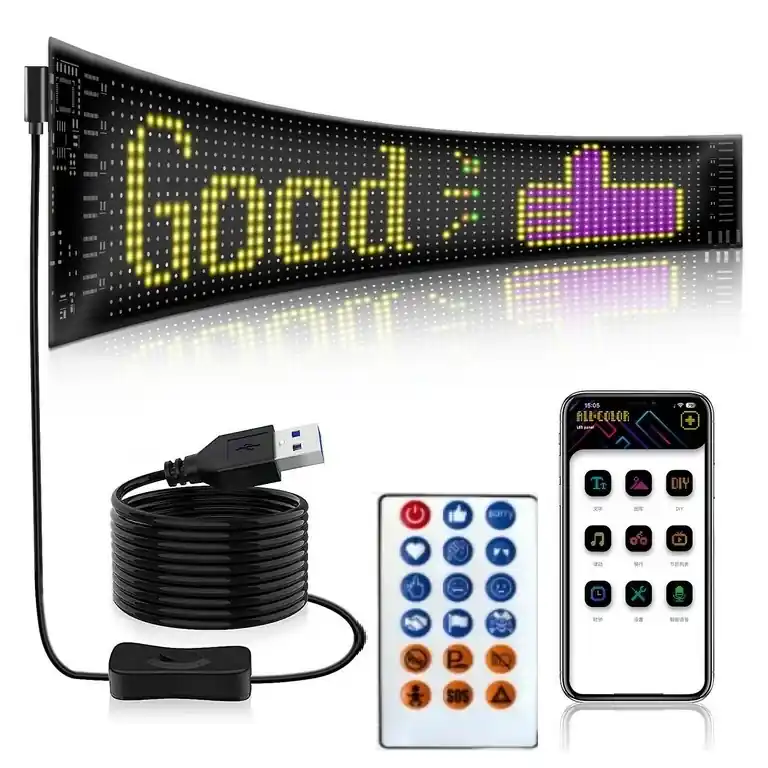 LED matrix panel do auta se 17 předvolenými texty a obrázky + možnost vlastních textů a obrázků STUALARM Nejlepší Cena