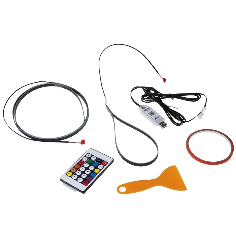 Akční Cena Vnitřní ambientní RGB LED podsvětlení do auta, 1,1 m + 0,37 m STUALARM