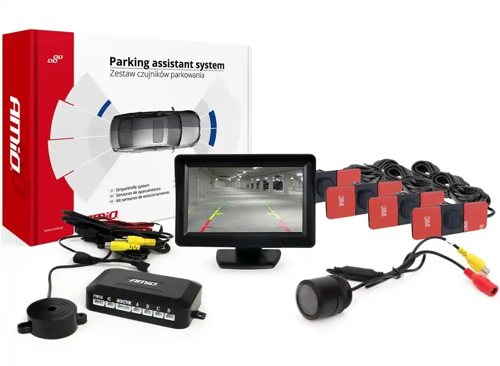 Parkovací zapuštěné senzory s kamerou AMIO HD-301-IR a TFT displejem 4.3" Finální Výprodej