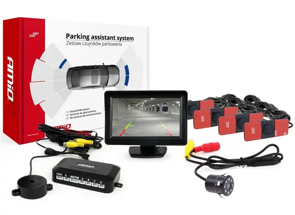 Parkovací zapuštěné senzory s kamerou AMIO HD-307-IR a TFT displejem 4.3" Odeslání Ihned