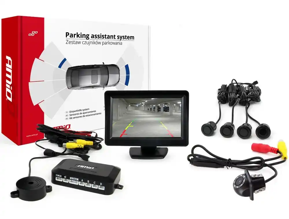 Omezená Nabídka Parkovací senzory s kamerou AMIO HD-305 a TFT displejem 4.3"