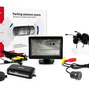 Parkovací senzory s kamerou AMIO HD-307-IR a TFT displejem 4.3", bílé Autentický