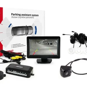 Parkovací senzory s kamerou AMIO HD-310 a TFT displejem 4.3", bílé Ověřený