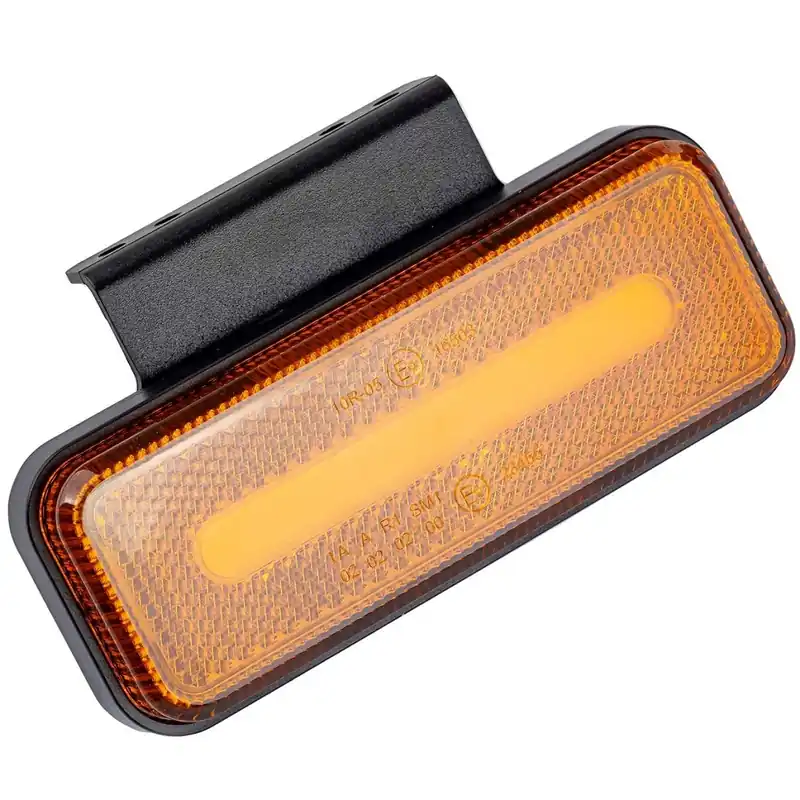 Výprodej Obrysové poziční LED světlo AMIO, oranžové, v plastovém pouzdře, 124x49 mm, hranaté